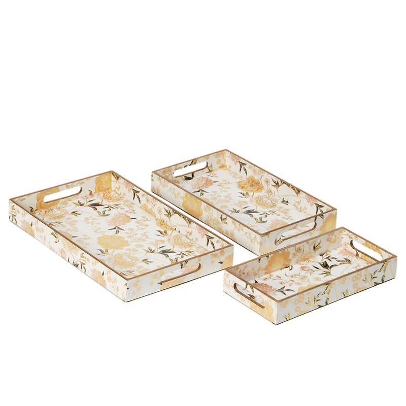 Amber Fleur Enamel Coated Serving Tray - Set Of Three media 3
