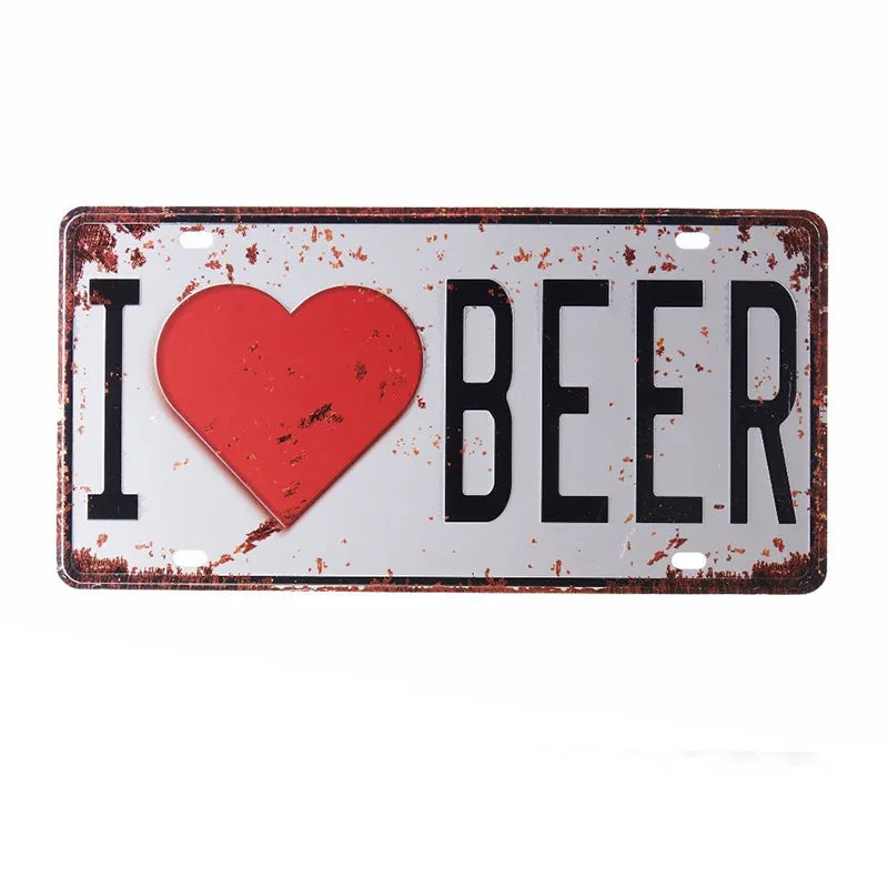 I Love Beer Retro Metal Wall Accent media 3