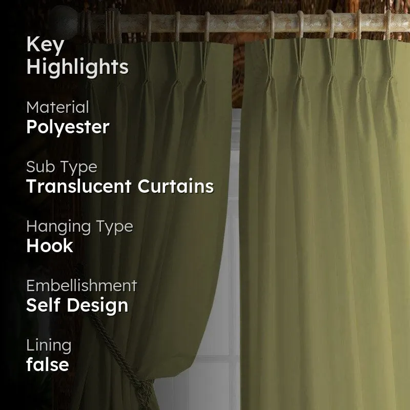 Esme Triple Pinch Pleat Medium Width Curtain - Bottle Green media 2