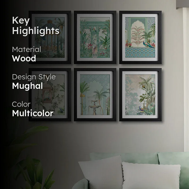 Gardens Of Mughal Wall Art With Frame - Set Of Six media 2