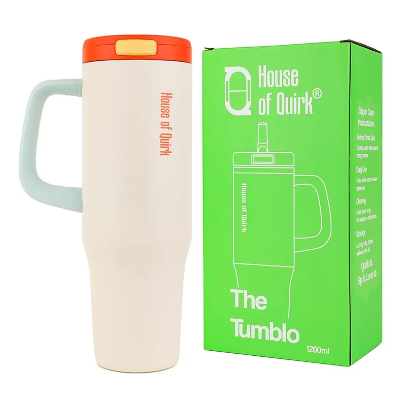 AuraGrip Stainless Steel Tumbler (1200 ML) - Beige media 4