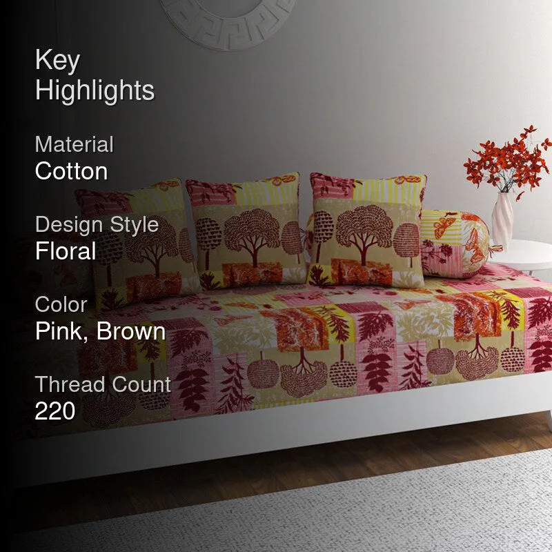 Botanical Court Floral Cotton Diwan Set media 2