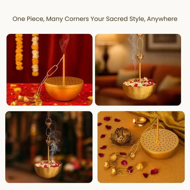 Vrindha Brass Incense Holder media 6