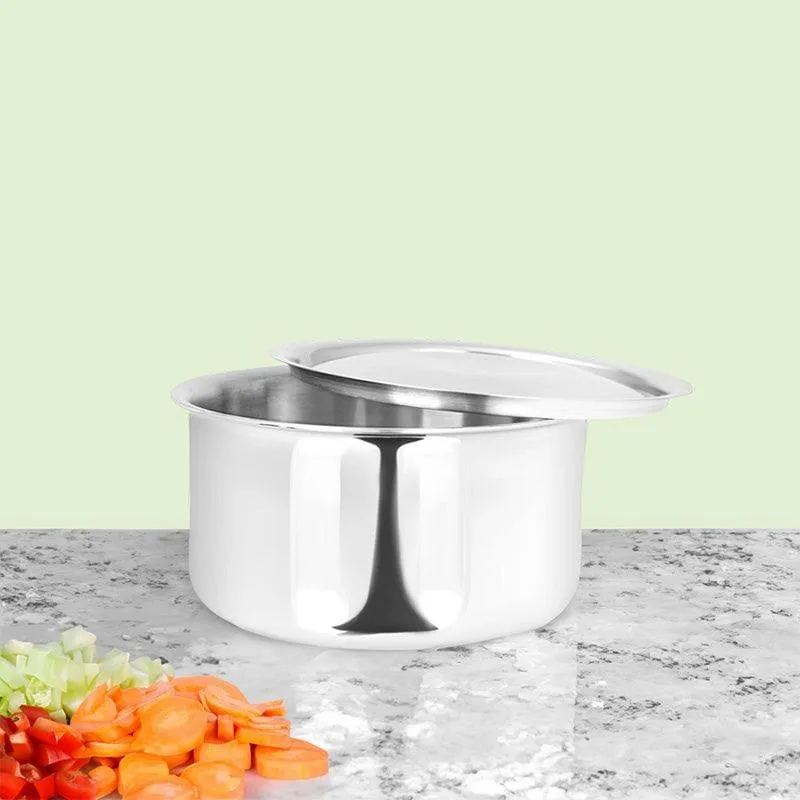Gusto Stainless Steel Pateela With Lid - 1100 mL / 6 Inches media 1