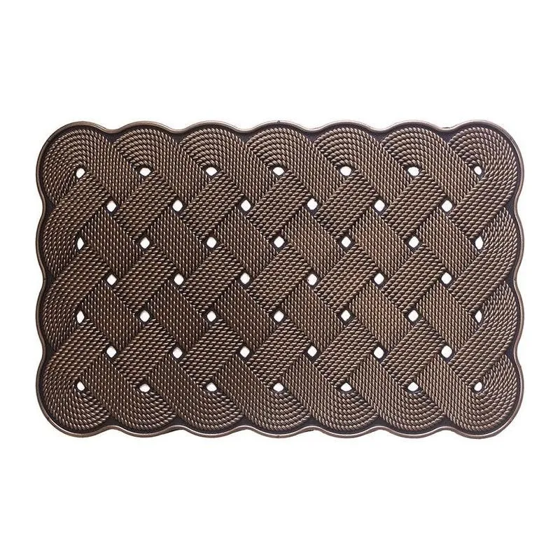 Uria Abstract Rubber Door Mats - Brown media 7