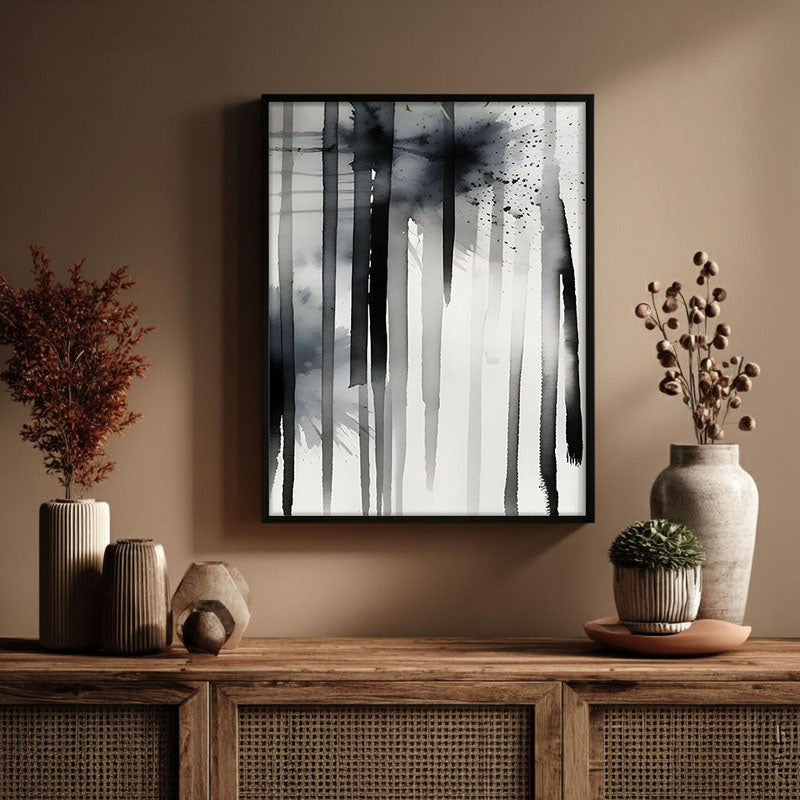 Ink Trails Framed Canvas Wall Painting media 3