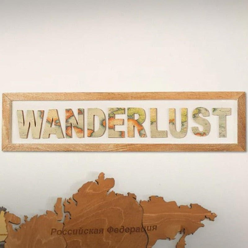 Wanderlust Wooden Wall Accent - 24x1x6 inch