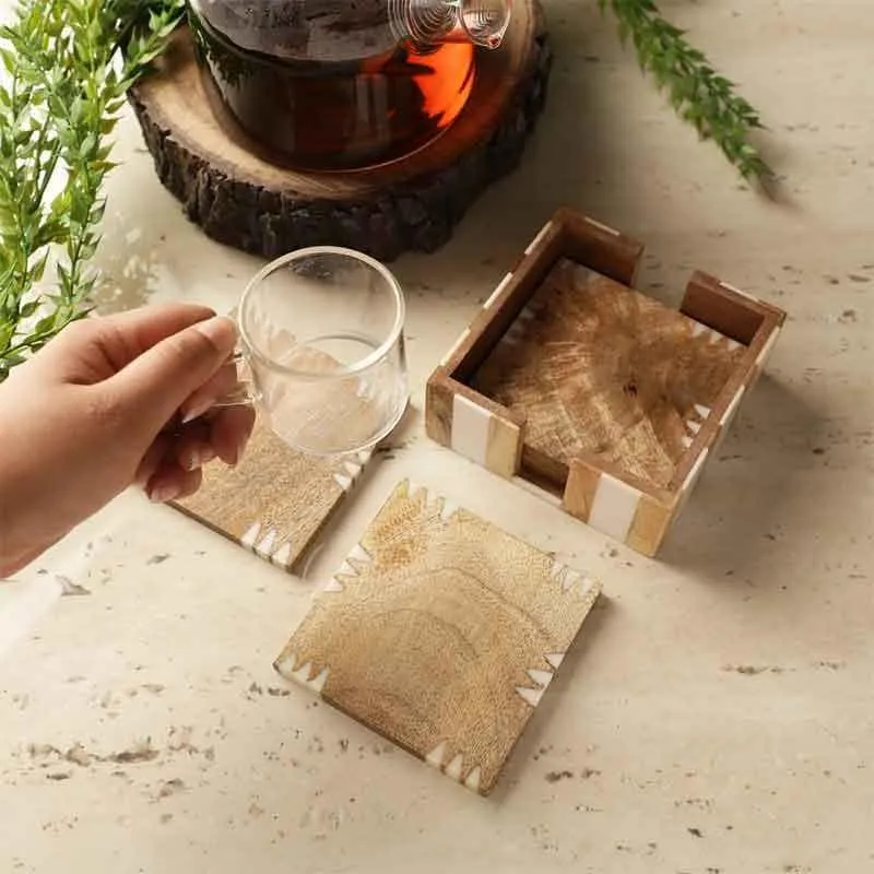 Mirage Minimalistic Wooden Coaster - Set Of Four media 3