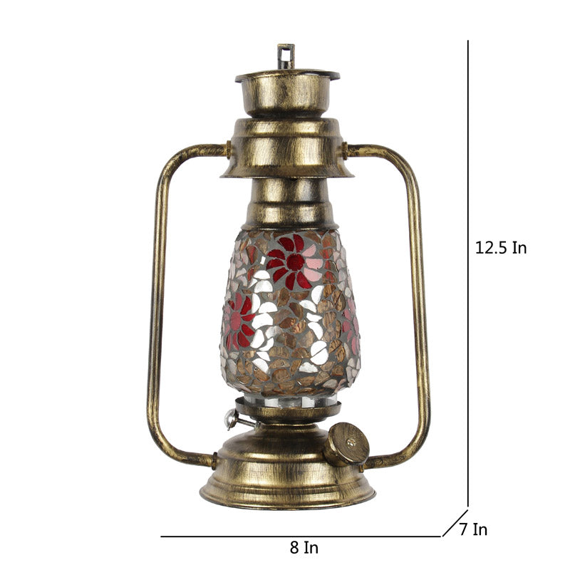 Phoolkari Mosaic Lantern Iron Wall Lamp - Gold media 7