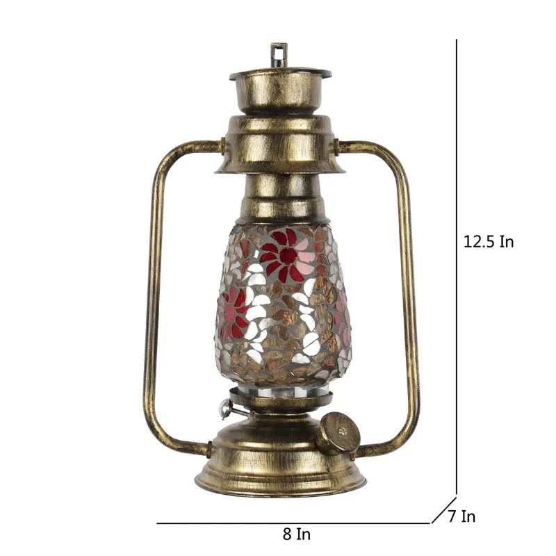 Phoolkari Mosaic Lantern Iron Wall Lamp - Gold media 7