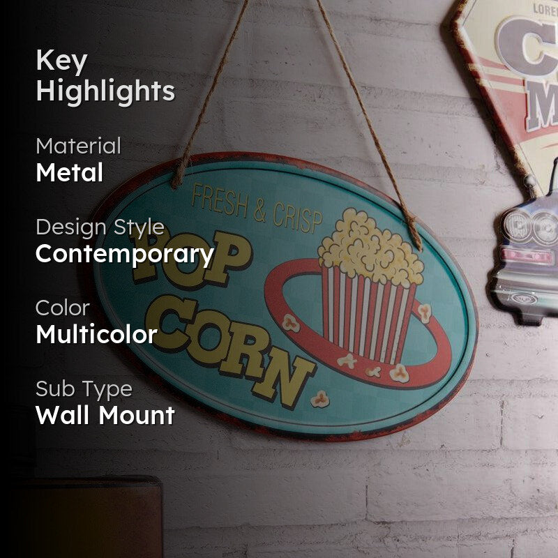 Fresh & Crisp Popcorn Metal Wall Accent media 2