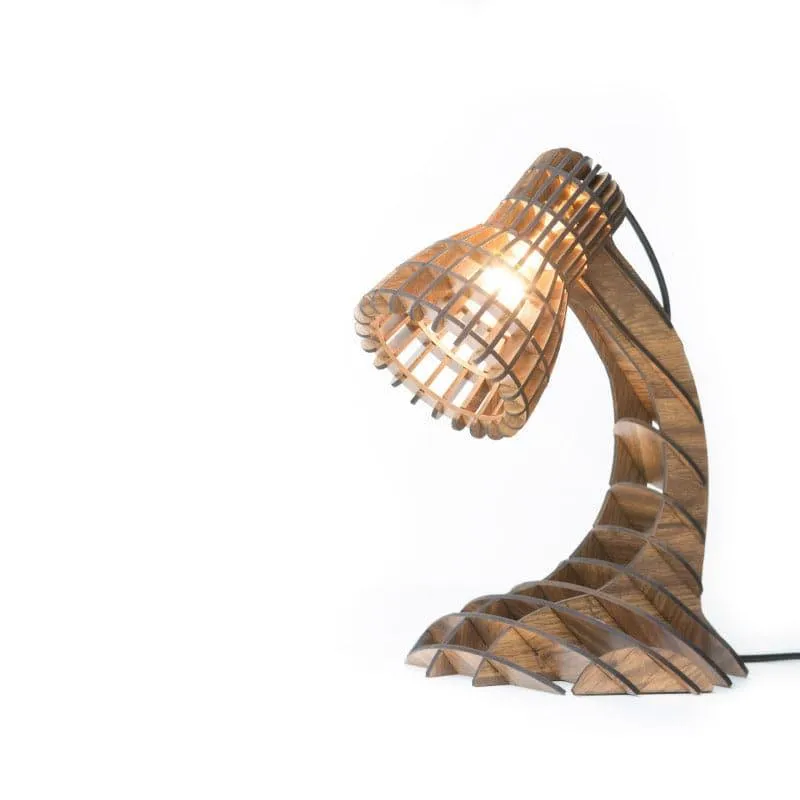 Cora Wooden Table Lamp - Brown media 6