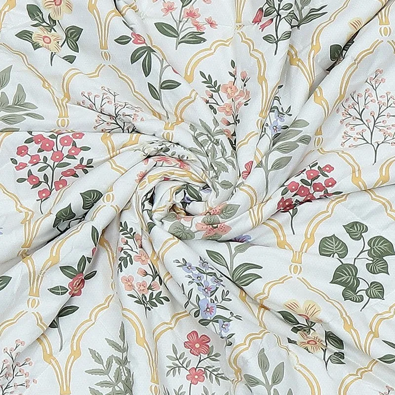 Monte Carlo Bloomora Floral Polyester Reversible Comforter (Green) - 120 GSM media 6