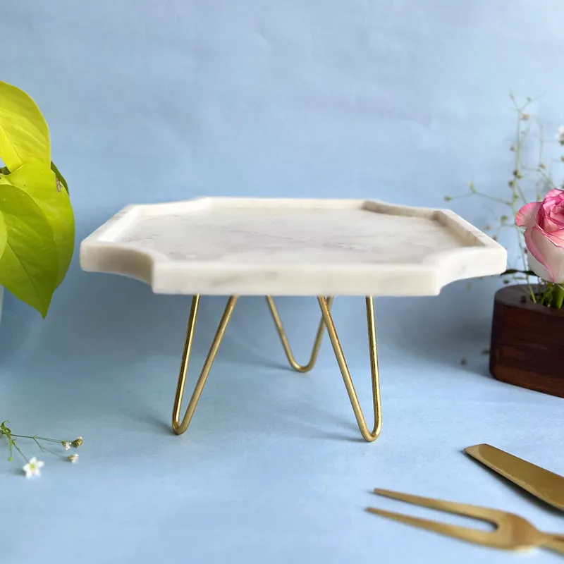Norris Velma Handcrafted Marble Cake Stand media 1