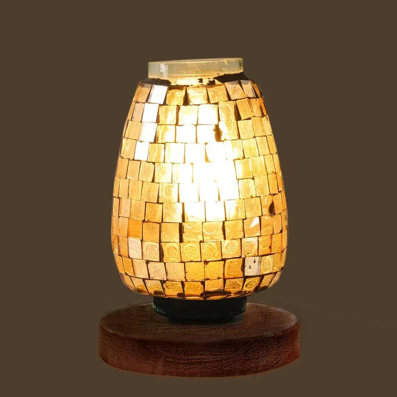 Prismore Mosaic Glass Table Lamp With Wooden Base media 6