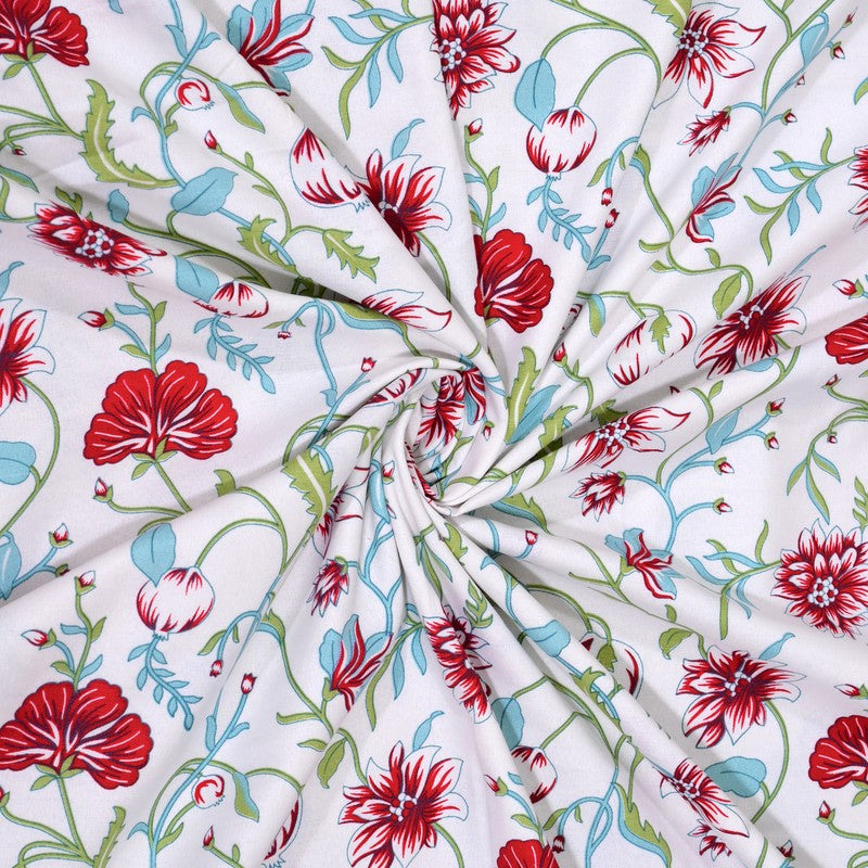 Wrapo Printed Cotton Dohars (Red) - 170 GSM media 5