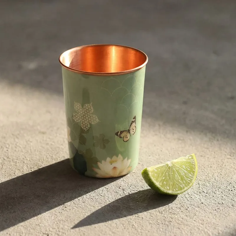 Sage Serenity Copper Bottle with Glasses - Three Piece Set media 6