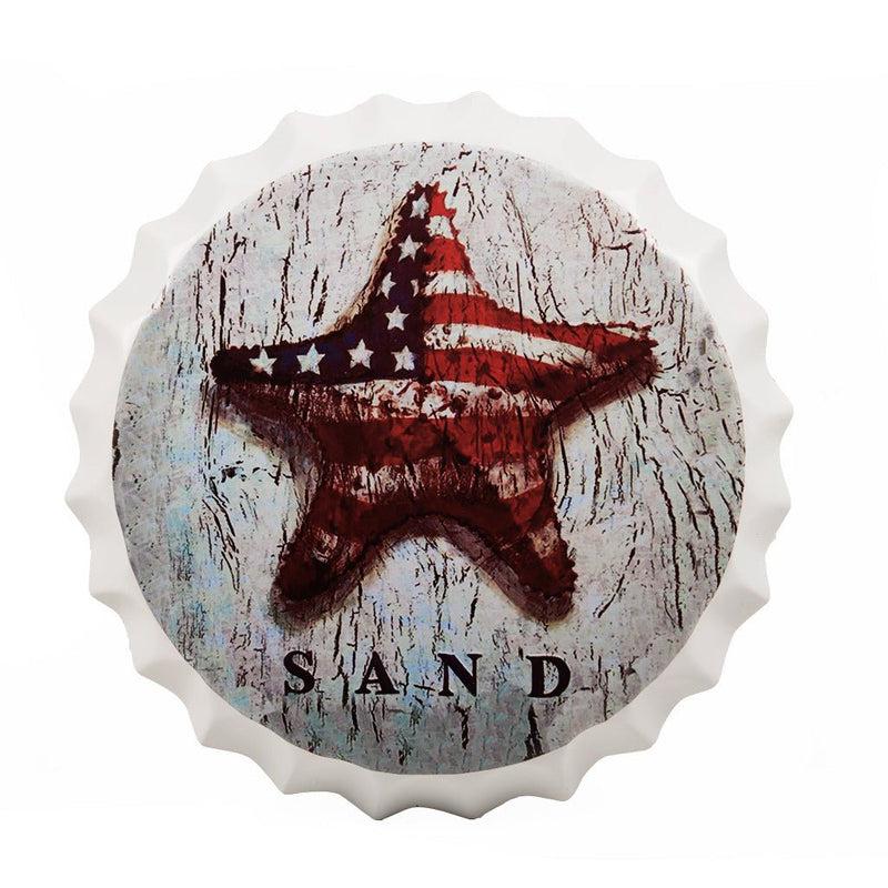 Star Fish Sand Bottle Cap Metal Wall Accent media 3