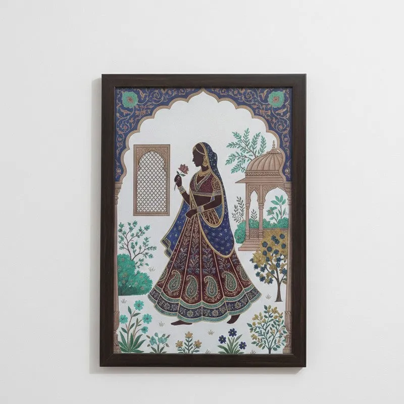 Royal Courtyard Tales Wall Painting With Frame - Set Of Three media 5