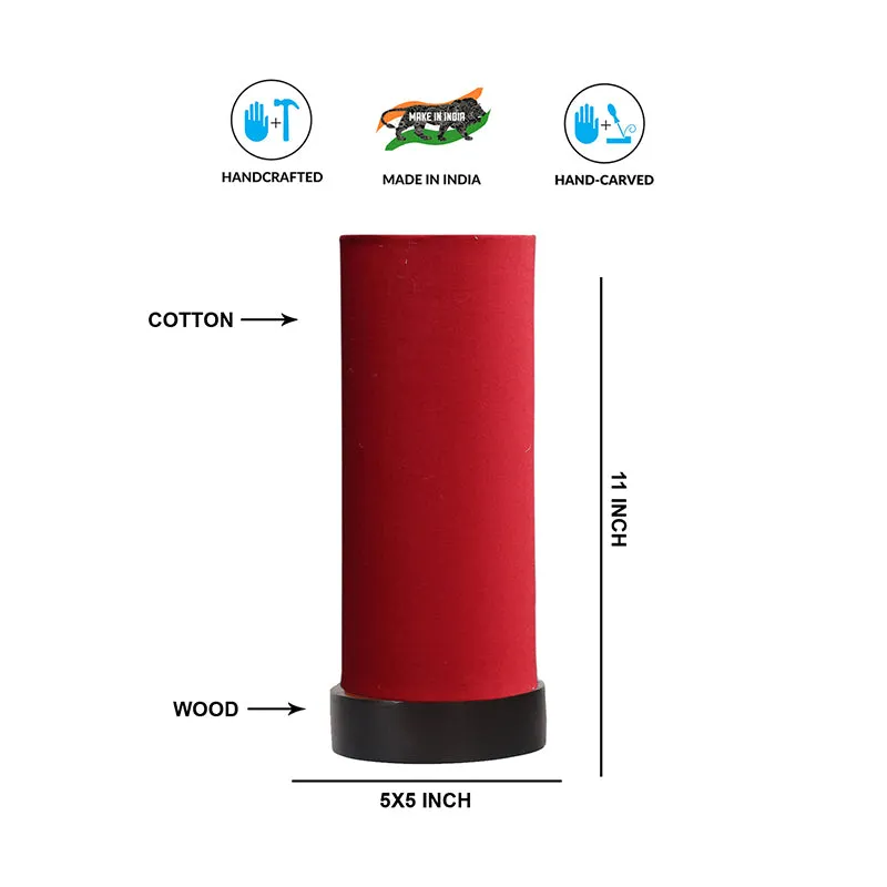 Mirza Tower Wooden Table Lamp - Red,Black media 5