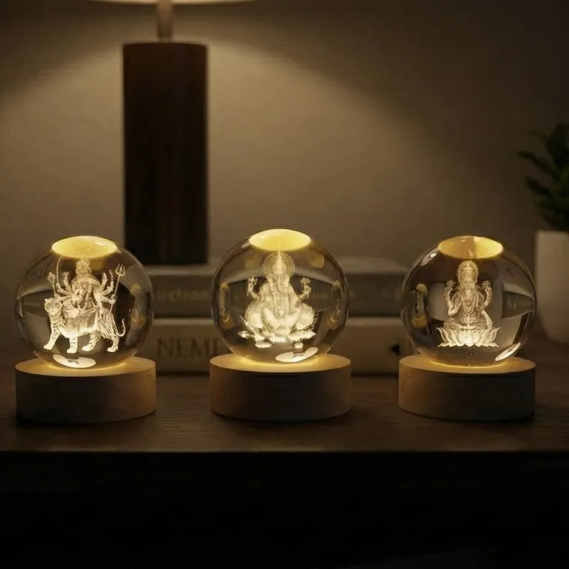 Divine Trinity Glass Ball Table Lamp media 6