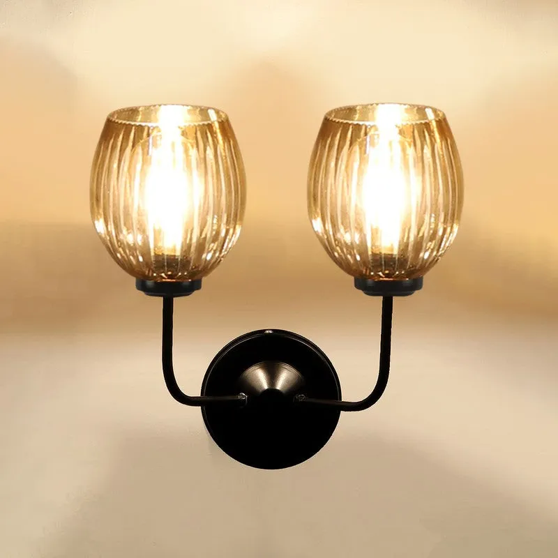 Golden Glow Dual Shade Glass Wall Lamp media 8