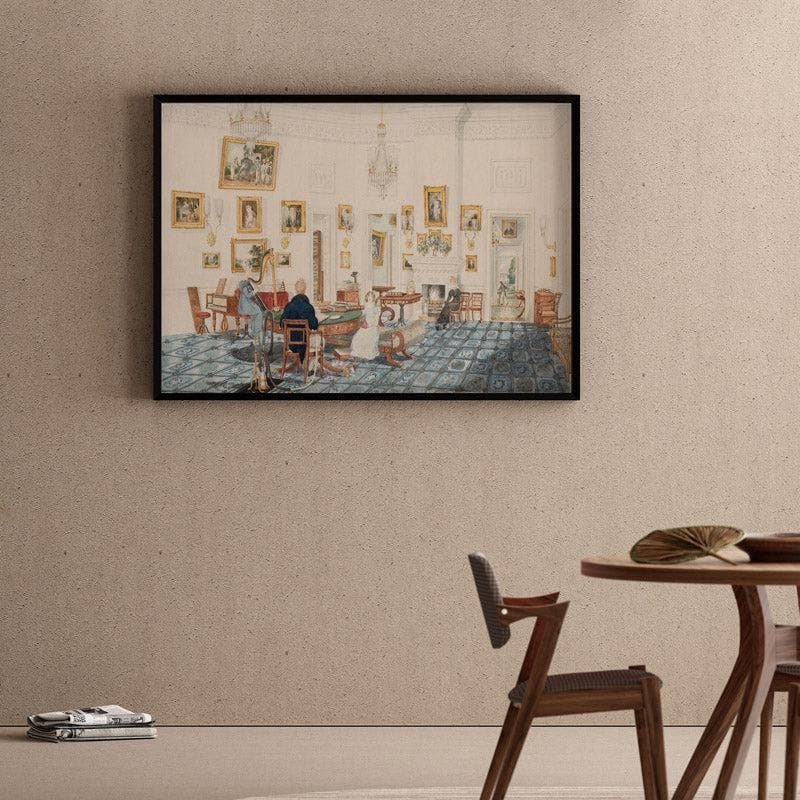 The Winter Room in the Artist's House At Patna By Sir Charles D'Oyly - Black Frame