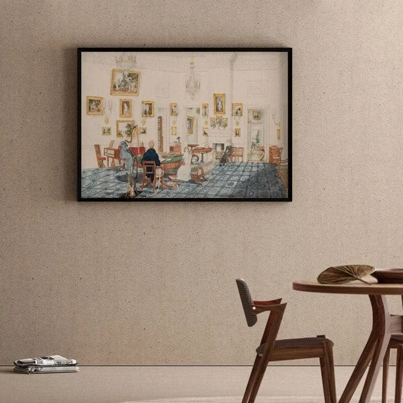 The Winter Room in the Artist's House At Patna By Sir Charles D'Oyly - Black Frame media 1