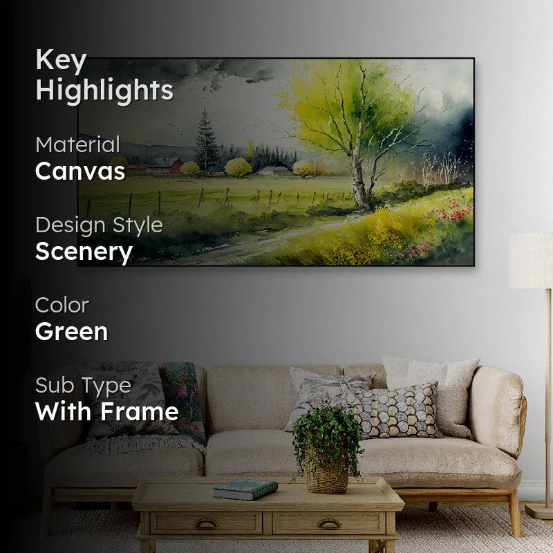 Green Scotland Meadow Canvas Wall Painting media 2