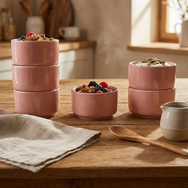 Ceramic Dip Bowls (Pink,50 mL Each) - Set Of Six media 1