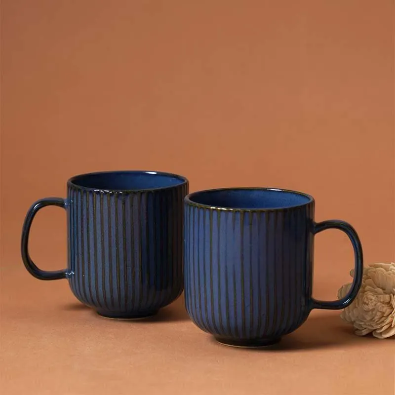 Cristie Ceramic Coffee Mug (320 mL Each/Cobalt) - Set of Two media 3