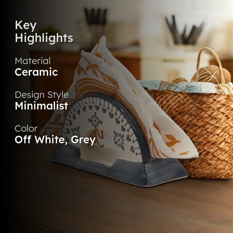 Ambar Ceramic Tissue Holder - Grey media 2