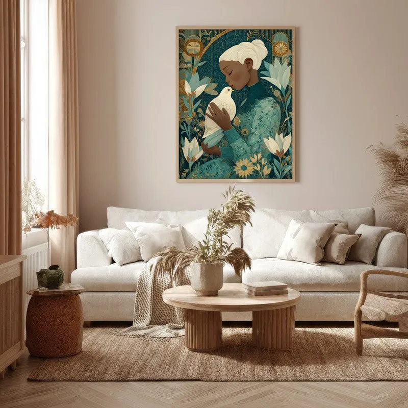 Dovehue Canvas Wall Painting - Brown Frame media 5