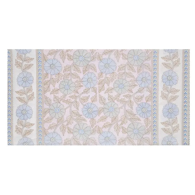 Neeraja Floral Diwan Set (Blue & Pink) - Eight Piece Set media 4