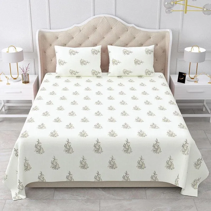 Velvet Shadow Ethnic Cotton Bedsheet - 180 TC media 4