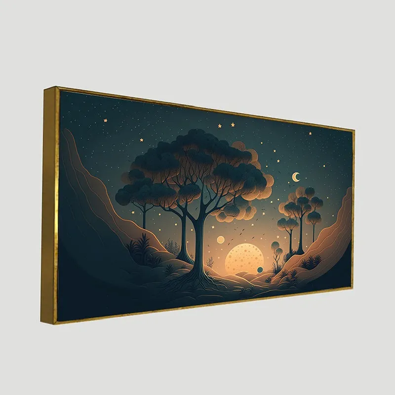 Midnight Moonrise Canvas Wall Painting media 5