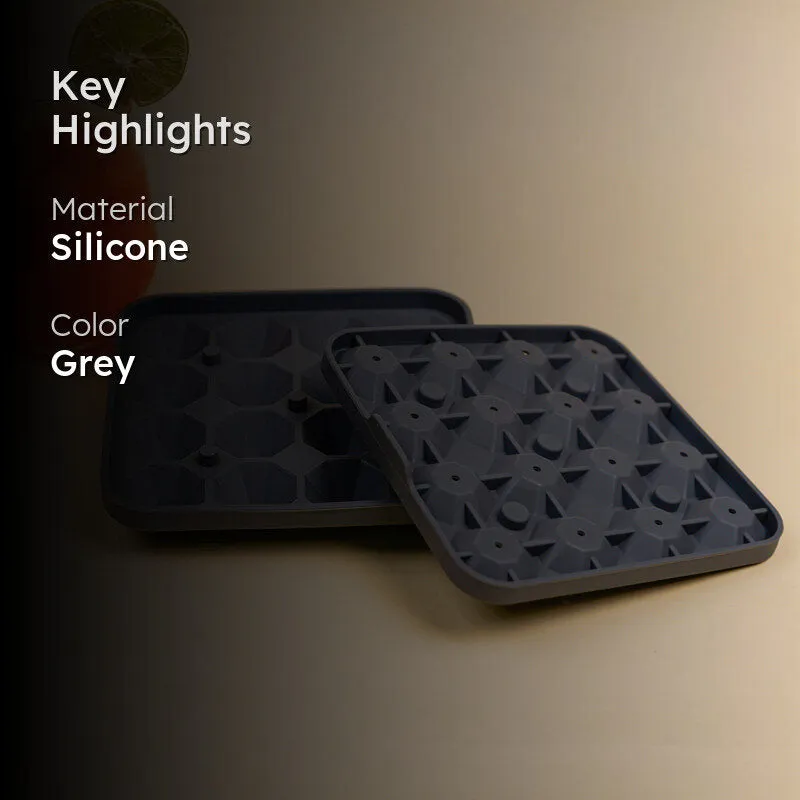 Diamond Silicone 16-Cube Ice Mould - Grey media 2