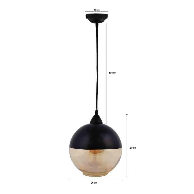 DuoTone Globe Glass Ceiling Lamp - Black media 7