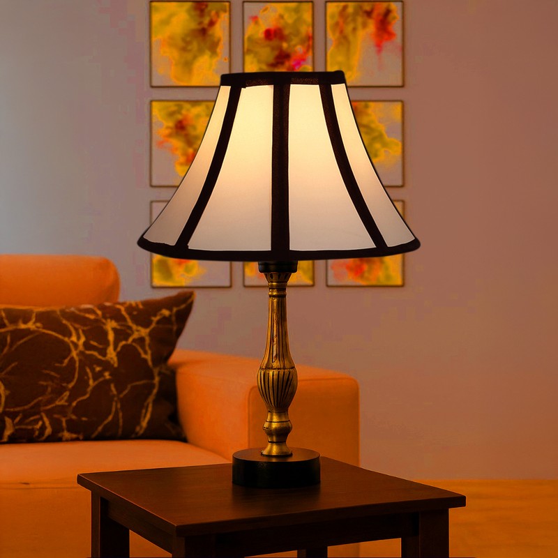 Aurelo Ero Wooden Table Lamp - White