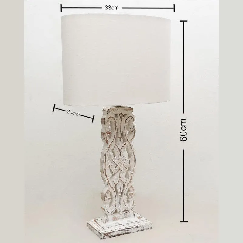 Meraki Curved Fabric Table Lamp - White media 6