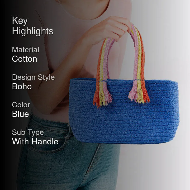 Tidy Twist Cotton Storage Basket Blue media 2