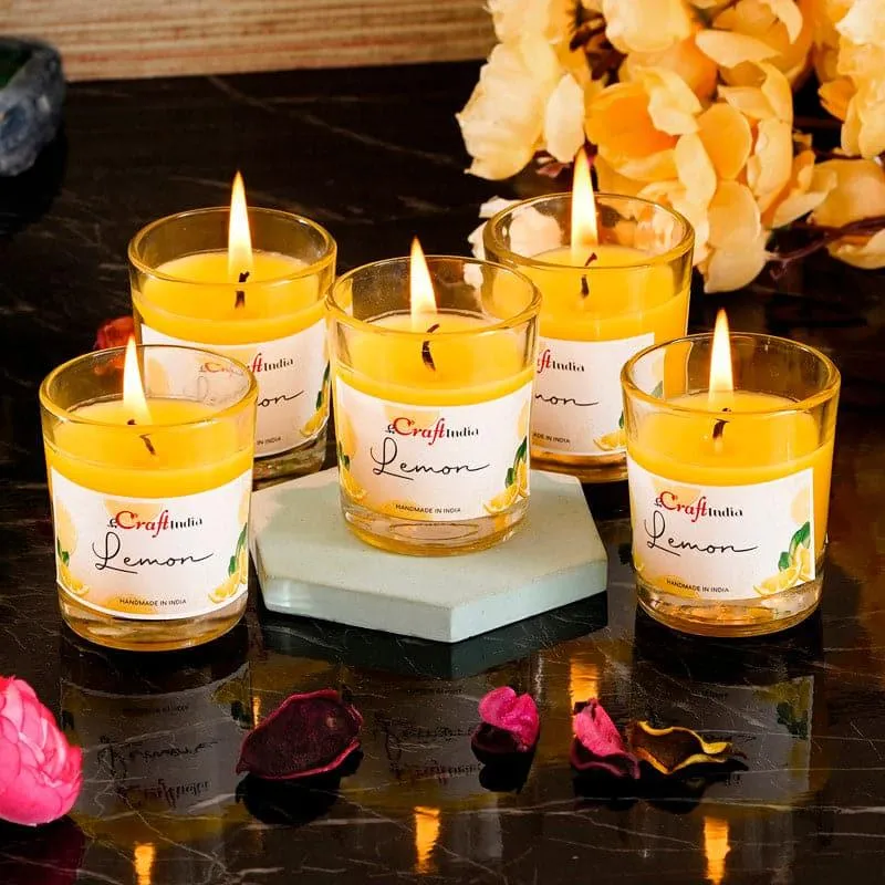 Seema Lemon Scented Candle - Set Of Five media 3