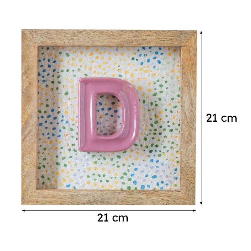 (D) Mini Mottled Mono Ceramic & Wooden Wall Accent - Pink media 6