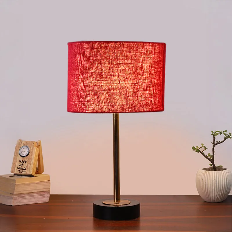 Sienna I Rodin Wooden Table Lamp - Maroon,Gold,Black media 2