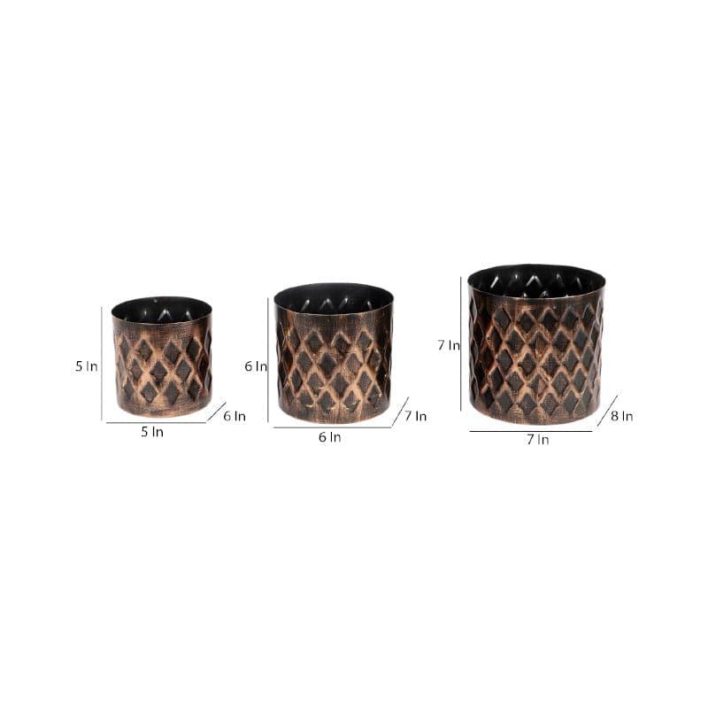 Diamo Hammered Planter - Set Of Three media 8