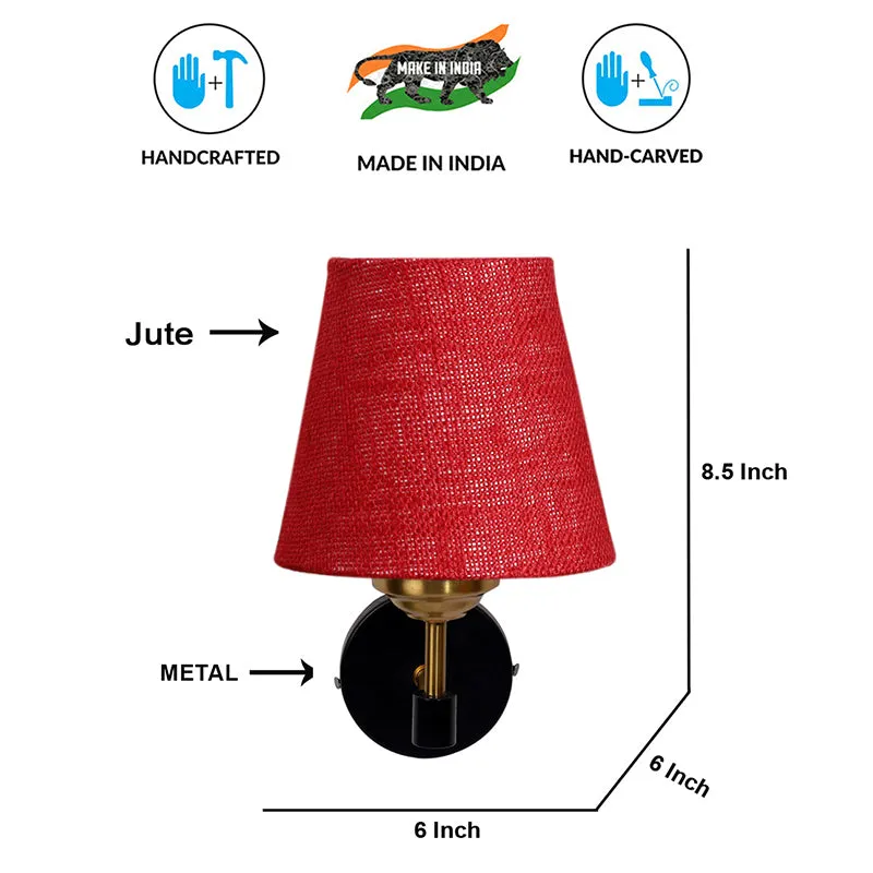 Aquilon Jute Wall Lamp - Maroon media 6