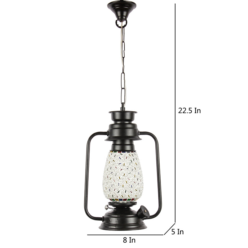 Siera Mosaic Lantern Glass Ceiling Lamp - Black media 5