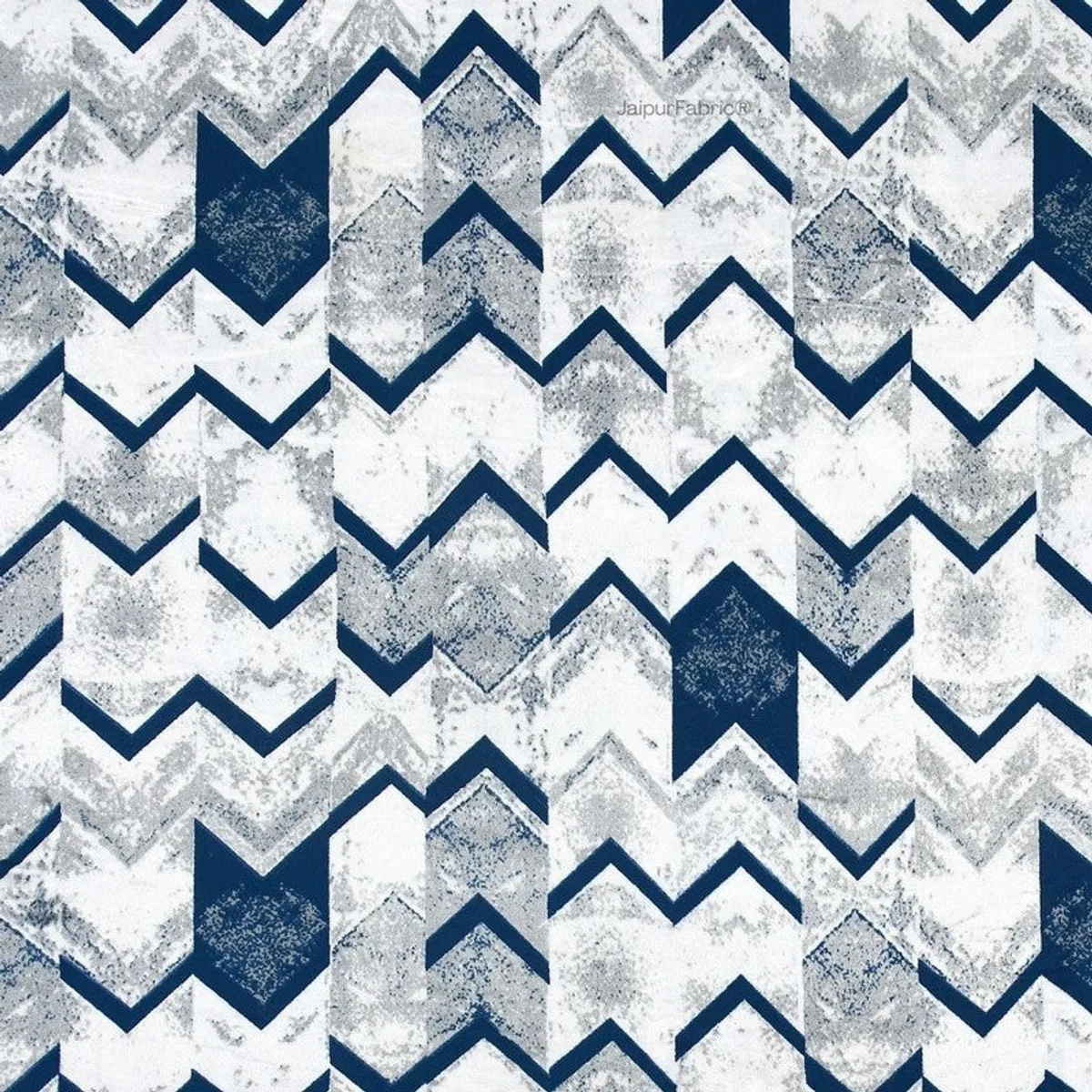 Close-up of blue and white abstract chevron pattern
