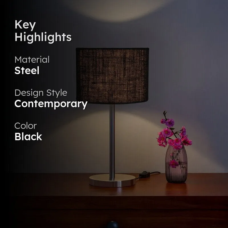 Noctra Calm Glow Metal Table Lamp - Black media 2