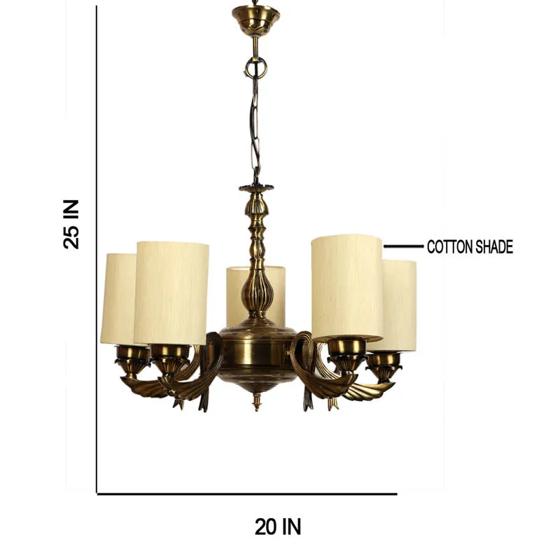 Enchanta Cylindrical Golden Antique Ceiling Lamp media 7